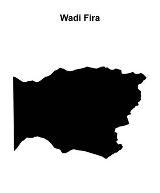 Wadi Fira bölgesi boş ana hat haritası