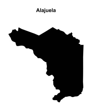 Alajuela province outline map set clipart