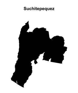 Suchitepequez department blank outline map clipart