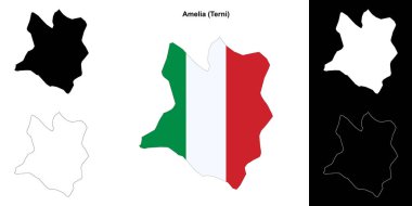 Amelia (Umbria) outline map set clipart