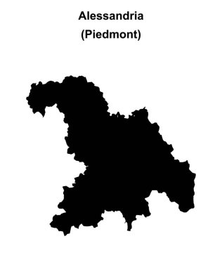 Alessandria province outline map clipart