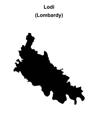 Lodi province outline map clipart