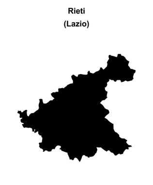 Rieti province outline map clipart