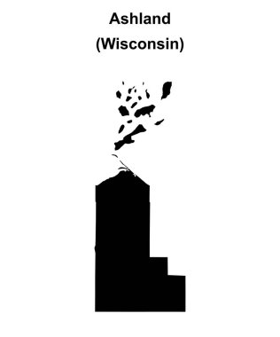 Ashland County (Wisconsin) blank outline map clipart