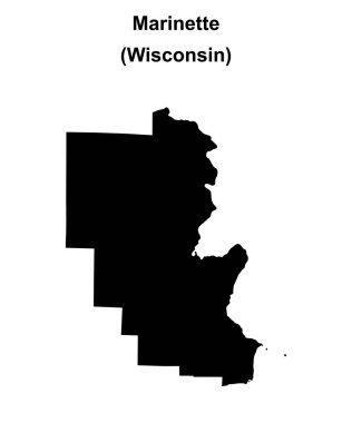 Marinette County (Wisconsin) blank outline map clipart