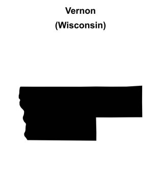 Vernon County (Wisconsin) blank outline map clipart