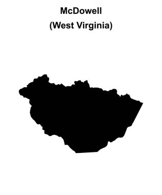 McDowell County (West Virginia) blank outline map clipart