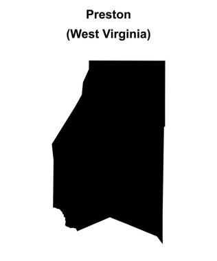 Preston County (Batı Virginia) boş ana hat haritası