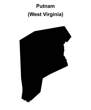 Putnam County (West Virginia) blank outline map clipart