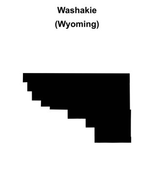 Washakie County (Wyoming) blank outline map clipart