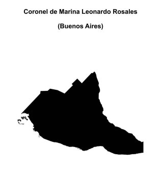 Coronel de Marina Leonardo Rosales department (Buenos Aires) blank outline map clipart