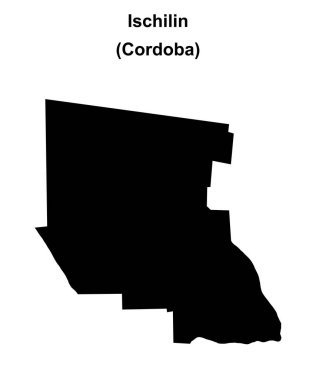 Ischilin department (Cordoba) blank outline map clipart