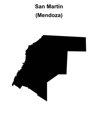 San Martin department (Mendoza) blank outline map