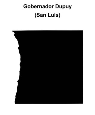 Gobernador Dupuy department (San Luis) blank outline map clipart