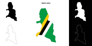 Saint John parish outline map set clipart