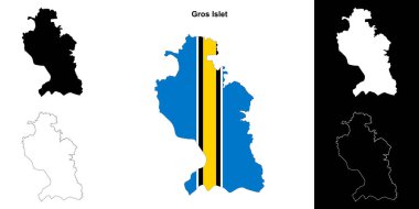 Gros Islet bölge ana hatları haritası ayarlandı