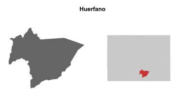 Huerfano İlçesi (Colorado) boş ana hat haritası seti