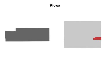 Kiowa İlçesi (Colorado) boş ana hat haritası seti