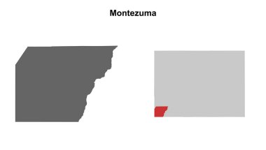 Montezuma County (Colorado) blank outline map set