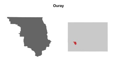 Ouray County (Colorado) blank outline map set