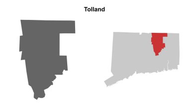 Tolland County (Connecticut) boş ana hat haritası seti