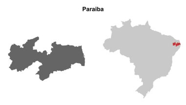 Paraiba durumu boş dış hat haritası seti