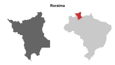 Roraima state blank outline map set clipart