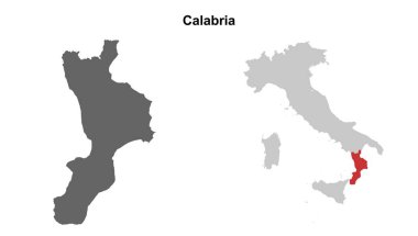 Calabria boş çizgi haritası ayarlandı