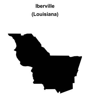 Iberville Parish (Louisiana) blank outline map clipart