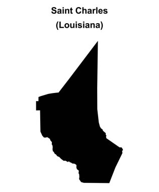 Saint Charles Parish (Louisiana) blank outline map clipart