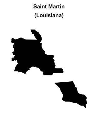 Saint Martin Parish (Louisiana) blank outline map clipart