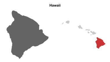 Hawaii Bölgesi (Hawaii) boş ana hat haritası seti