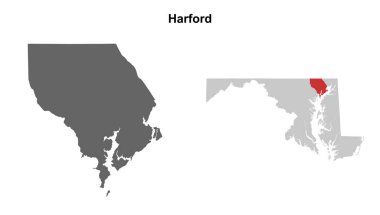 Harford County (Maryland) boş ana hat haritası seti