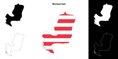 Montserrado county outline map set clipart