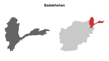 Badakhshan eyaleti boş ana hat haritası seti