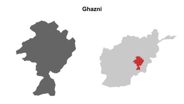 Gazni eyaleti boş ana hat haritası seti