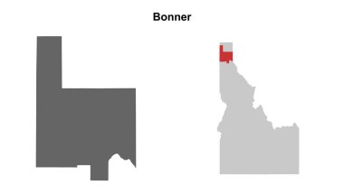 Bonner County (Idaho) blank outline map set