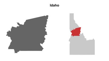 Idaho İlçesi (Idaho) boş ana hat haritası seti