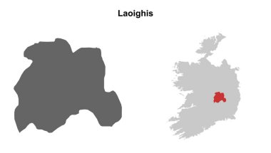 Laoighis county blank outline map set clipart