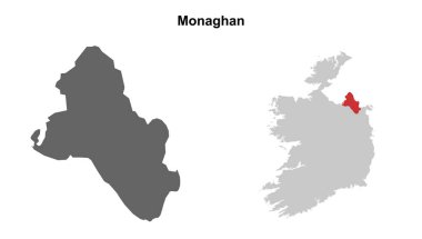 Monaghan ilçesi boş ana hat haritası seti