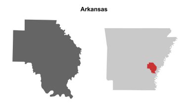 Arkansas İlçesi (Arkansas) boş ana hat haritası seti