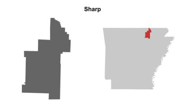 Sharp County (Arkansas) boş ana hat haritası seti