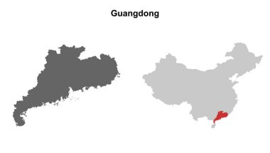 Guangdong eyaleti boş ana hat haritası seti