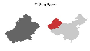 Xinjiang Uygur bölgesi boş ana hat haritası seti