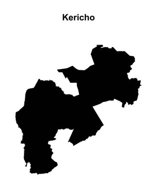 Kericho county blank outline map clipart