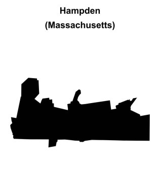 Hampden County (Massachusetts) blank outline map clipart