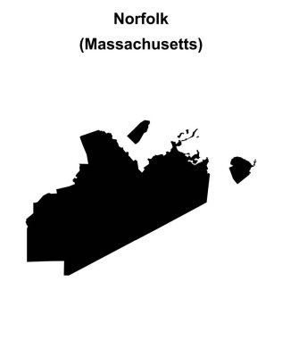 Norfolk County (Massachusetts) boş ana hat haritası