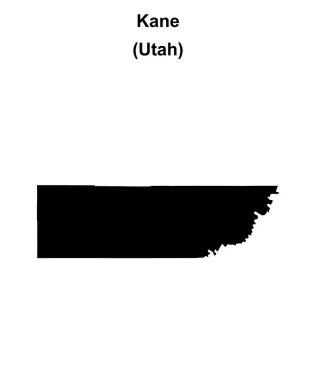 Kane County (Utah) blank outline map clipart