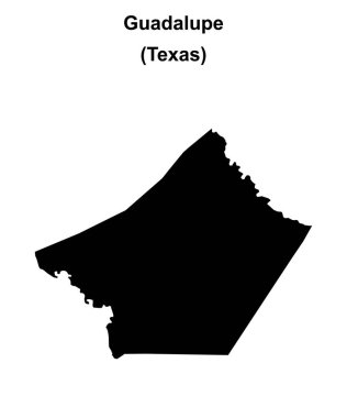 Guadalupe İlçesi (Texas) boş ana hat haritası