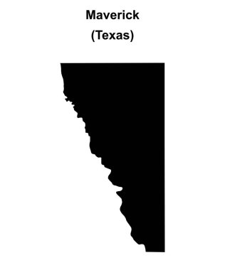 Maverick İlçesi (Texas) boş ana hat haritası